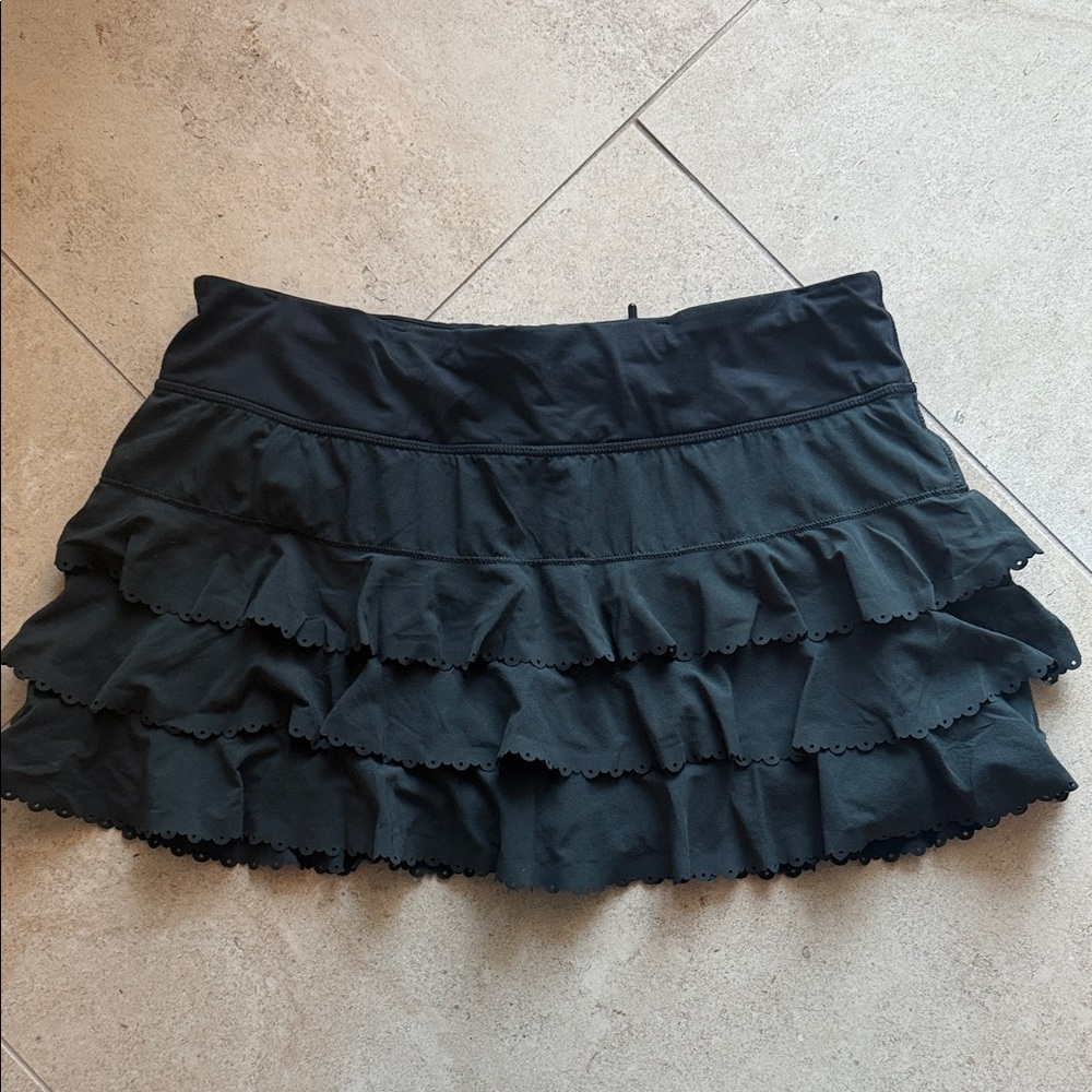 Lululemon Athletica Black Ruffled Tennis Skirt